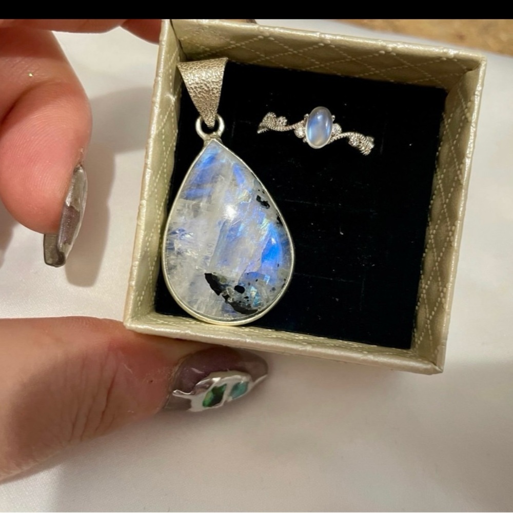Moonstone pendant and ring